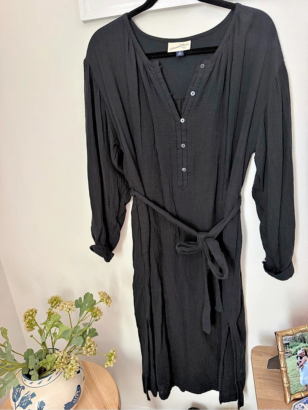 Universal Thread Black Cotton Midi Dress Size Medium Like New